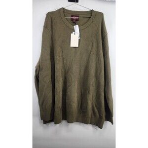 Alesbury Mens Green 3XL Textured Contrast Stitch Crewneck Sweater NWT